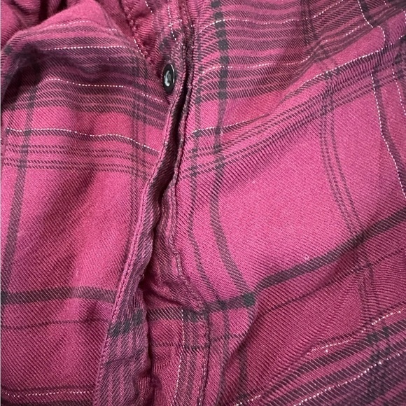 Torrid Purple Plaid Button Front Cold Shoulder Top Size 2 - Picture 15 of 17